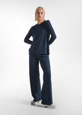 CASHMERE BLEND T-SHIRT - BLUE - NIGHT BLUE | DEHA