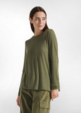 CASHMERE BLEND T-SHIRT - GREEN - Warm and Cozy | DEHA