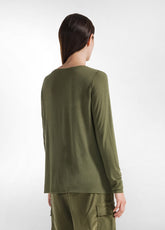 SHIRT AUS KASCHMIRGEMISCH - GRUEN - OLIVE GREEN | DEHA