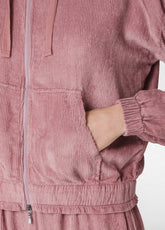 NICKY-VELOURS-KAPUZENSWEATSHIRT M. REISSVERSCHLUSS - DECO' ROSE | DEHA