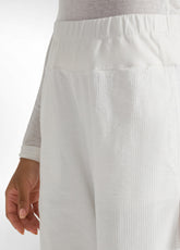 PANTALONE IN VELLUTO CON COULISSE BIANCO - MILK WHITE | DEHA