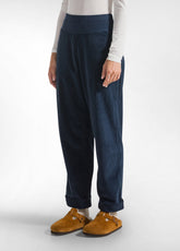 DRAWSTRING CORDUROY PANTS - BLUE - NIGHT BLUE | DEHA