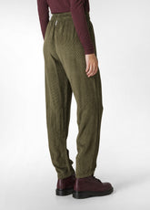 PANTALONE IN VELLUTO DI CINIGLIA VERDE - OLIVE GREEN | DEHA