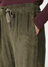 PANTALONE IN VELLUTO DI CINIGLIA VERDE - OLIVE GREEN | DEHA