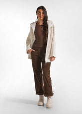 CORDUROY STRAIGHT PANTS - BROWN - COFFEE BROWN | DEHA