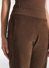 CORDUROY STRAIGHT PANTS - BROWN - COFFEE BROWN | DEHA