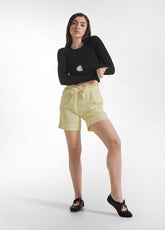 SHORTS IN TWILL TENCEL GIALLO - Bermuda | DEHA