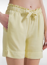 SHORTS IN TWILL TENCEL GIALLO - Bermuda | DEHA