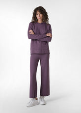 PULLOVER CON CAPPUCCIO VIOLA - PURPLE VIOLET | DEHA