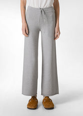 WIDE LEG KNITTED PANTS, GREY - GREY MELANGE | DEHA