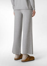 WIDE LEG KNITTED PANTS, GREY - GREY MELANGE | DEHA