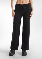 WIDE LEG KNITTED PANTS, BLACK - BLACK | DEHA