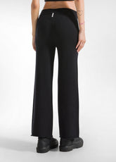 WIDE LEG KNITTED PANTS, BLACK - BLACK | DEHA