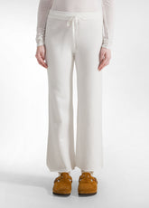 WIDE LEG KNITTED PANTS - WHITE - MILK WHITE | DEHA