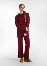 WIDE LEG KNITTED PANTS - RED - Warm and Cozy | DEHA