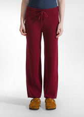 WIDE LEG KNITTED PANTS - RED - CORDOVAN RED | DEHA