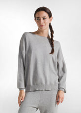 CREWNECK SWEATER, GREY - GREY MELANGE | DEHA