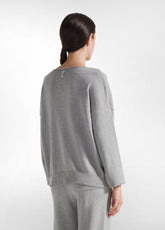 CREWNECK SWEATER, GREY - GREY MELANGE | DEHA