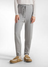 KNITTED CARROT PANTS, GREY - GREY MELANGE | DEHA