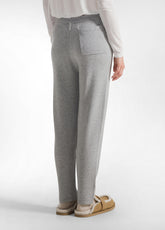 KNITTED CARROT PANTS, GREY - GREY MELANGE | DEHA