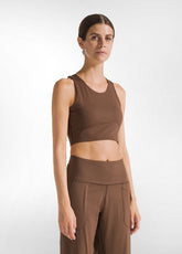 RECYCLED MICROFIBRE TOP - BROWN - COFFEE BROWN | DEHA