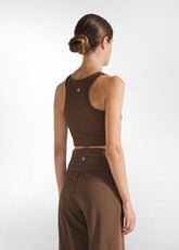 RECYCLED MICROFIBRE TOP - BROWN - COFFEE BROWN | DEHA