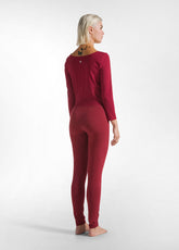 RECYCLED MICROFIBRE LONG SLEEVE TOP - RED - CORDOVAN RED | DEHA