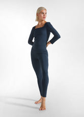 RECYCLED MICROFIBRE LONG SLEEVE TOP - BLUE - NIGHT BLUE | DEHA