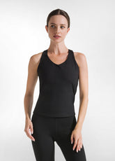 TANK-TOP AUS RECYCELTER MIKROFASER - SCHWARZ - RESTART WITH YOGA | DEHA