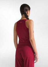 RECYCLED MICROFIBRE TANK TOP - RED - CORDOVAN RED | DEHA