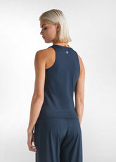 RECYCLED MICROFIBRE TANK TOP - BLUE - NIGHT BLUE | DEHA