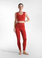 RECYCLED MICROFIBRE LEGGINGS - ORANGE - RUST ORANGE | DEHA