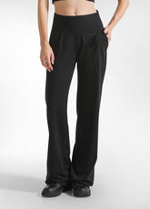 RECYCLED MICROFIBRE STRAIGHT PANTS - BLACK - BLACK | DEHA