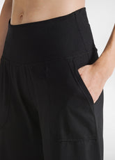 RECYCLED MICROFIBRE STRAIGHT PANTS - BLACK - RESTART WITH YOGA | DEHA