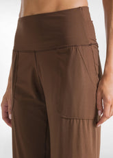 RECYCLED MICROFIBRE STRAIGHT PANTS - BROWN - COFFEE BROWN | DEHA