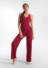 RECYCLED MICROFIBRE STRAIGHT PANTS - RED - Leggings & sports pants | DEHA