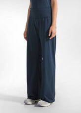 RECYCLED MICROFIBRE STRAIGHT PANTS - BLUE - NIGHT BLUE | DEHA