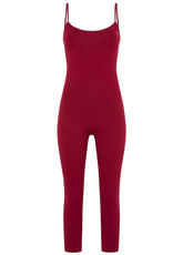 RECYCLED MICROFIBRE BODYSUIT - BLACK - CORDOVAN RED | DEHA