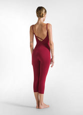 RECYCLED MICROFIBRE BODYSUIT - BLACK - CORDOVAN RED | DEHA