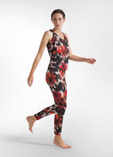 LEGGINGS AUS BEDRUCKTER MIKROFASER - ROT - RESTART WITH YOGA | DEHA