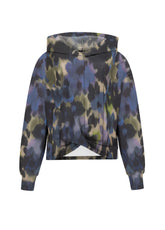 ALLOVER KNOTTED COTTON-MODAL HOODIE - BLUE - WATERCOLOR BLUE | DEHA