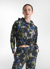 ALLOVER KNOTTED COTTON-MODAL HOODIE - BLUE - WATERCOLOR BLUE | DEHA