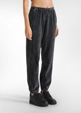 MARBLED CHENILLE JOGGER PANTS - BLACK - BLACK | DEHA