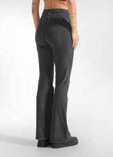 MARBLED FLARED TIGHT PANTS - BLACK - BLACK | DEHA