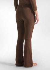 PANTALONE ADERENTE A ZAMPA EFFETTO MARMO MARRONE - COFFEE BROWN | DEHA