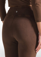 PANTALONE ADERENTE A ZAMPA EFFETTO MARMO MARRONE - COFFEE BROWN | DEHA