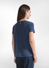 MARMORIERTES T-SHIRT MIT GRAPHIK - BLAU - NIGHT BLUE | DEHA