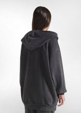 MARBLED OVERSIZE FULL ZIP HOODIE - BLACK - BLACK | DEHA