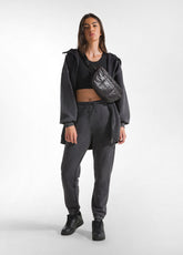 JOGGER MARMORIZZATO IN FELPA COMFORT NERO - BLACK | DEHA