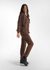 JOGGER MARMORIZZATO IN FELPA COMFORT MARRONE - Tinto in Capo | DEHA